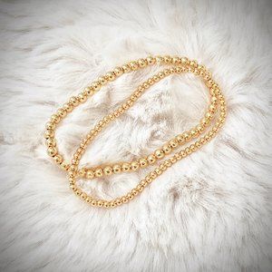 Sterling Forever NWT 14K Gold Balls Stretch Bracelets - Set of 2